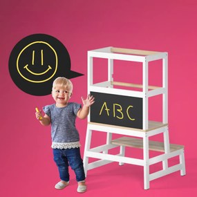 Spielwerk Učiaca veža PLAY borovica, 93x56x49, biela/prírodná hnedá