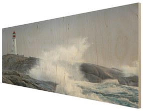 Drevenné obrazy Búrka pri majáku