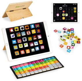 Drevený vzdelávací tablet a magnetická tabuľa ECOTOYS