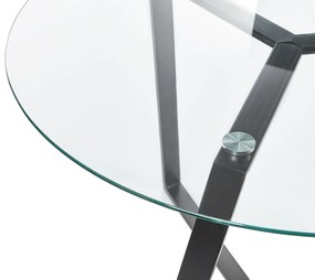 Okrúhly sklenený jedálenský stôl ⌀ 100 cm čierny KEBRI Beliani