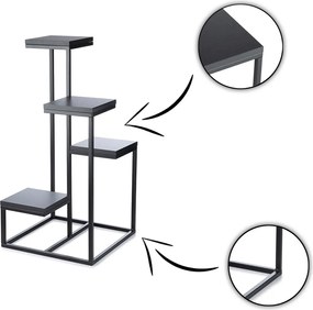 STOJAN NA KVETINÁČ KASKADA 79X40X40 CM ČIERNA