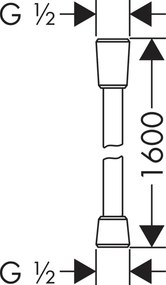 Hansgrohe Isiflex, sprchová hadica 1600 mm, satinox, HAN-28276810