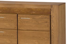 Komoda Velvet II 47 181 cm z masivu s LED osvětlením dub Rustikal