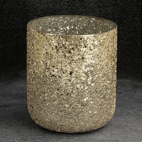 SKLENENÝ KVETINÁČ MELIA 20X17 CM ZLATÁ