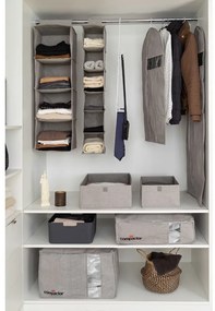 Sivý kompresný úložný box Compactor Oxford, 210 l