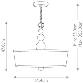 Hinkley HK-ZELDA-P-B-PN - Luster na reťazi ZELDA 3xE27/60W/230V lesklý chróm