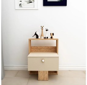 Nočný stolík SNEKER 60x48,6 cm béžová/borovica atlantic