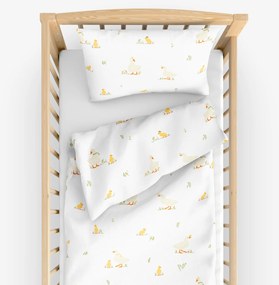 Goldea detské bavlnené obliečky do postieľky - kačice 100 x 135 a 40 x 60 cm