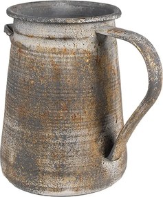 Šedý antik plechový dekoračný džbánok - 20*12*16 cm