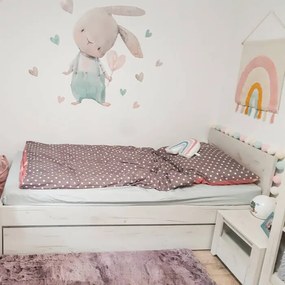 Zajko so srdiečkom - detské samolepky na stenu