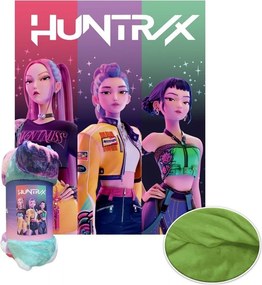 Detská coral fleece deka KPop Demon Hunters - HUNTR/X - motív Trio - 130x160 cm