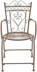 Kovová stolička Sheela s područkami (SET 2 ks) - Hnedá antik