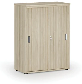 Kancelárska skriňa so zasúvacími dverami PRIMO WOOD, 1087 x 800 x 420 mm, dub prírodný
