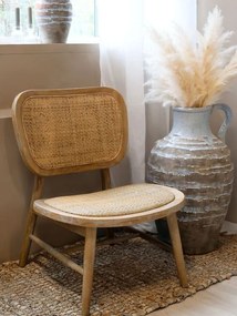 Prírodné drevené kreslo s výpletom Lounge - 60*62*78 cm