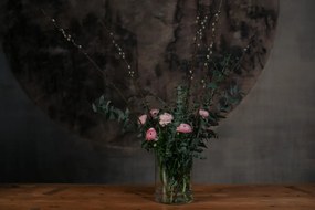 Sklenená váza 19x25 cm, priehľadná valcová