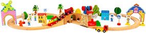 ECOTOYS Drevená vláčiková dráha 74 dielov