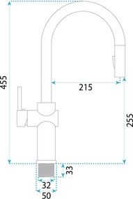 Rea Fresh High, kuchynská batéria vysoká s výsuvným výtokom, grafitová, REA-B7202