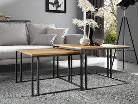 Set 2 konferenčných stolíkov Froyd (čierna + dub craft zlatý) . Vlastná spoľahlivá doprava až k Vám domov. 1105864