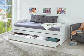 Rozkladacia posteľ z masívu 90x200cm Tulip - biela