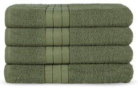 Tmavozelené froté bavlnené uteráky v súprave 4 ks 50x100 cm – Good Morning