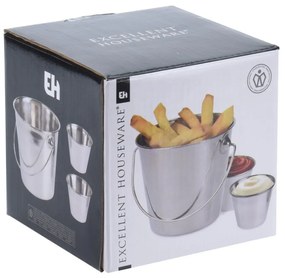 Kovové vedro na servírovanie hranoliek Fries sada 3ks