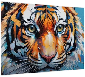 Obraz - Pohľad tigra, maľba (70x50 cm)