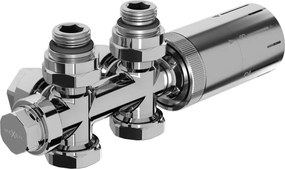 Mexen G05 termostatický súprava rohová/priama, Duplex, DN50, chróm - W908-958-01