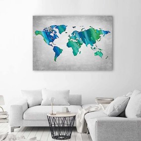 Gario Obraz na plátne Modrá a zelená mapa sveta Rozmery: 60 x 40 cm