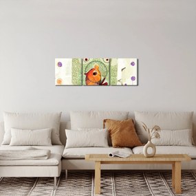 Obraz - Duša vtáčika (s hodinami) (90x30 cm)