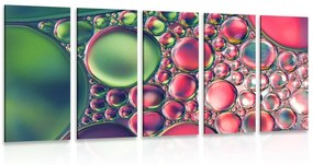 5-dielny obraz kvapky oleja v abstraktnom prevedení - 100x50