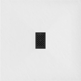 Mexen Hugo, štvorcová sprchová vanička SMC 100 x 100 cm, biela, čierna krytka, 42101010-B