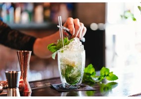 Súprava 6 dvojstenných pohárov so sklenenou slamkou Vialli Design