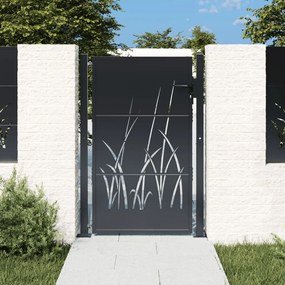 Záhradná brána antracitová 105x155 cm oceľ dizajn trávy 153169
