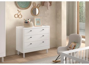 Biela detská komoda z bukového dreva 100x95x55 cm Forrest – Vipack