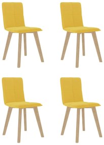 Jedálenské stoličky 4 ks, horčicovo žlté, látka