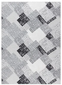 Koberec SAMPLE REMI geometrický, sivý / čierny
