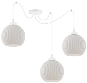 Závesné svietidlo Riffle Round Spider, 3x biele sklenené tienidlo, w