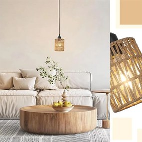 Toolight Boho, závesné stropné svietidlo 1xE27 APP1622-1CP, hnedá-čierna, OSW-05681