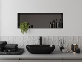 Mexen X-Wall-NR, polica na zapustenie bez príruby 90 x 30 cm, grafitová matná - 19E1903010