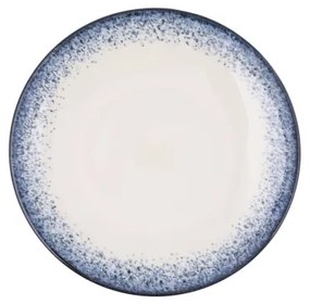 24-dielna jedálenská súprava, biela/modrá, porcelán