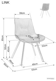 Signal LINK stolička jedálenská,nohy čierne / tap.230 béžová