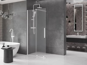 Mexen Velar, sprchová zástena s posuvnými dverami Walk-in 100 x 200 cm, 8mm sklo námraza, biela matná, 871-100-000-33-20
