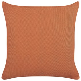 Bavlnený vankúš s geometrickým vzorom 45 x 45 cm oranžovo-biely VITIS Beliani
