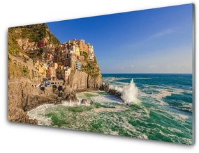 Obraz na akrylátovom skle More hory príroda 120x60 cm