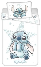 Biele bavlnené detské obliečky do postieľky 100x135 cm Lilo and Stitch "White Star" – Jerry Fabrics