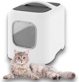 Mačacia toaleta, krytý záchod pre mačky s lopatkou CAT XL - biela