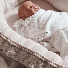 Hniezdo pre bábätko Boho púdrovo ružová