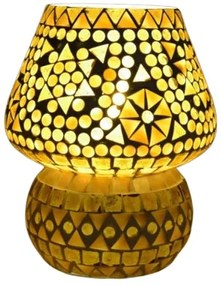 Mosaic lampa stolná orientálna Mushroom AMBER 17 cm