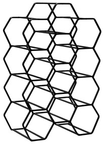 Čierny kovový regál na víno na 12 fliaš Salbris - Light &amp; Living