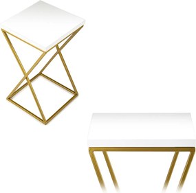 STOJAN NA KVETINÁČ LOFT7 40X24X24 CM ZLATÁ/BIELA